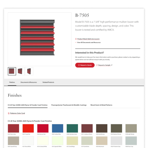 Sample product detail page