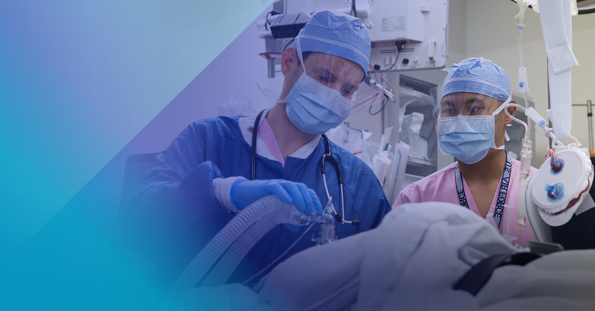 Image of an anesthesiologist administering anesthesia to a patient