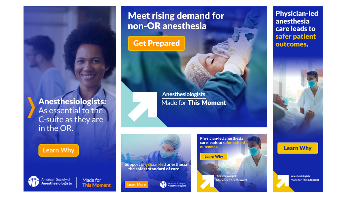 A collage of different digital ad sizes